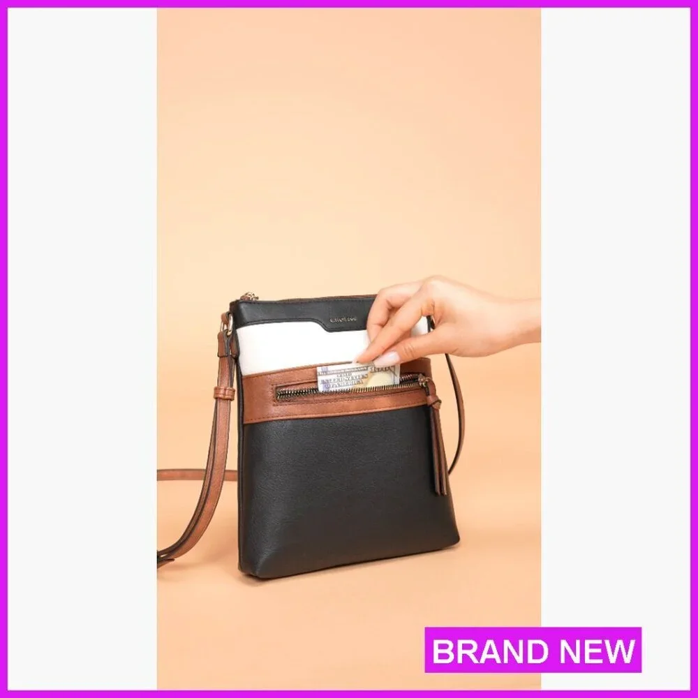 Vegan Leather Crossbody Bag Satchel Travel Purse Functional Chic Minimal